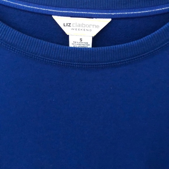 Liz Claiborne weekend sweatshirt Top Blue S New - Picture 2 of 5